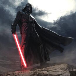 Illustration of Darth Vader on an unknown planet.