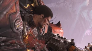 Doomguy dealing the final blow to the Dark Lord.