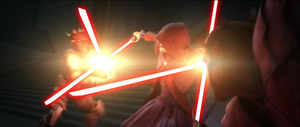 Both brothers tried to outmaneuver Sidious by attacking from his front and flank.