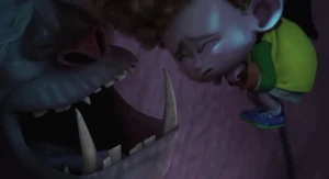 Bela laughs, after he tells Dennis he is "just a weak, little boy".