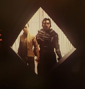 Rey and Kylo inside the elevator of the Supremacy.