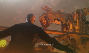 Skull Face about to be crushed by Sahelanthropus.