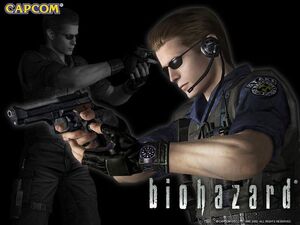 Wesker in Resident Evil, in his S.T.A.R.S. uniform.