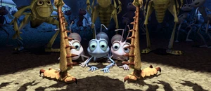 4kbugslife-animationscreencaps.com-987.jpg (718 KB) Hopper's legs as he lands in front of Flik and two other ants