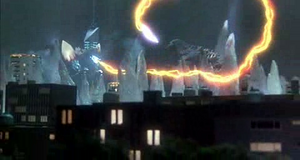 SpaceGodzilla's breakdown as he is firing his Corona Beam at Godzilla.