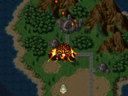 Lavos emerging from the Earth.