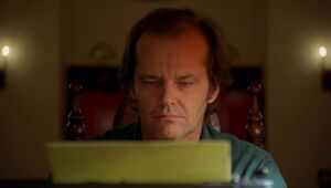 Jack Torrance type-writing.