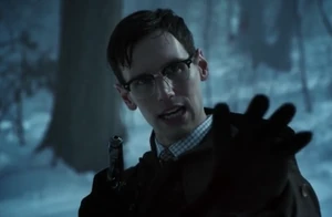 Nygma poses one last riddle to Jim before being arrested.