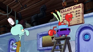 Mr. Krabs changing the cost of a Krabby Patty with cheese from $1 to $101 in an attempt to get more money off of King Neptune.