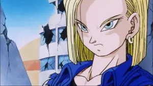 Future Android 18's evil stare.