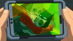 Scarecrow ambushes Batman.