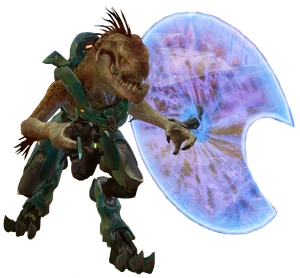 A Green Kig-Yar Storm in Halo 4.