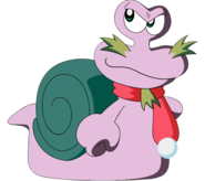 Escargoon with a scarf.