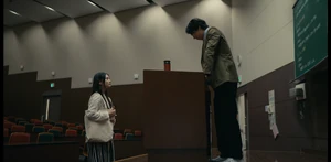 Ryuji meeting Yano after his lecture.