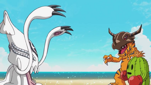 Gesomon vs. Greymon and Togemon