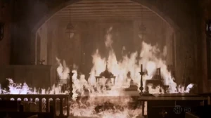 Travis' body is burned by Dexter and Debra to make his death look like a suicide.