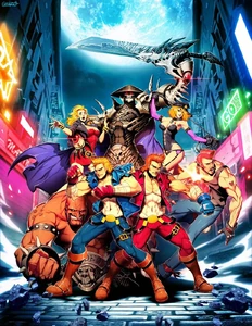 Skullmageddon as seen in the cover for Double Dragon Neon.