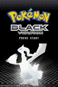 Reshiram on the Pokémon Black title screen.