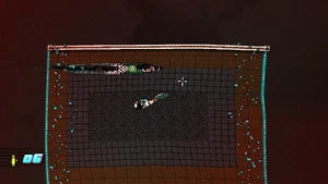 Corey, seen as a demonic zebra, attacks the Son by trying to ram into him.