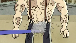 Howard Fightington kicked by Skips.