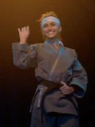 Zara waving to the crowd.