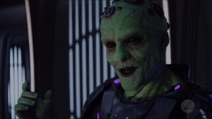 Brainiac talking to Zod.