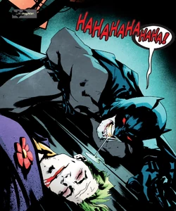 Batman being exposed to the same toxin that created The Batman Who Laughs.