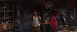 Silver and bosun laughing