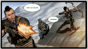 Vagr Modir defends Alex from The Dark Covenant.