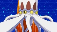 Calmaramon attacking in her squid figure.