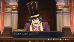 McGilded laughing as he earns his "Not Guilty" verdict.