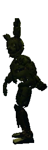 The model of Springtrap's running animation from behind the Office window, animated. Note: the legs are static due to being obscured by the Office wall in-game.