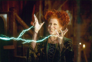 Winifred using her electrokinesis.