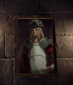 A portrait of Hondo in Takodana Castle on Takodana.