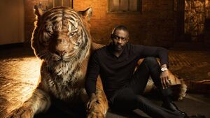 Idris Elba with Shere Khan.