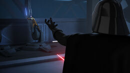 Vader uses the Force against Ezra Bridger.