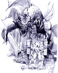 Azure dragon concept art.