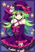 Lime in her witch costume.