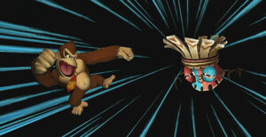 Kalimba just before getting viciously pummeled by Donkey Kong