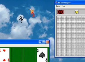 The Chosen One kicks the Dark Lord on Minesweeper.