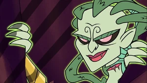 Medusa's evil grin.