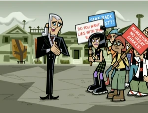 "Now, now, children! I'm sure we can reach some sort of understanding here!" (Sam: We're not children, so stop treating us that way!)