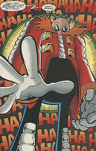 Robo-Robotnik after downloading himself into his "Eggman" body for the first time.