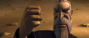 Dooku crushes Turk's throat with the Force killing him.