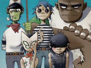 Murdoc with the rest of the band (Mid Phase 3)