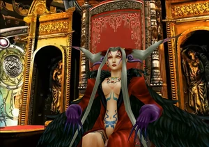Ultimecia sitting on her regal throne.