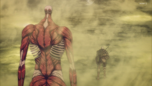 Reiner and Armin approaching the anomaly