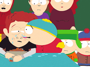 Cartman licking Scott Tenorman's tears after killing his parents and feeding them to him.