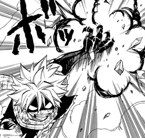 Demon Natsu destroy's Gray's projectiles