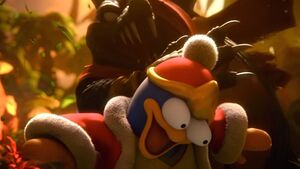 King K Rool smacking Dedede in the King K. Rool video for Super Smash Bros. Ultimate.